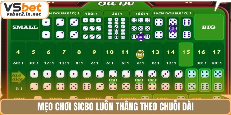 Mẹo chơi sicbo luôn thắng theo chuỗi dài